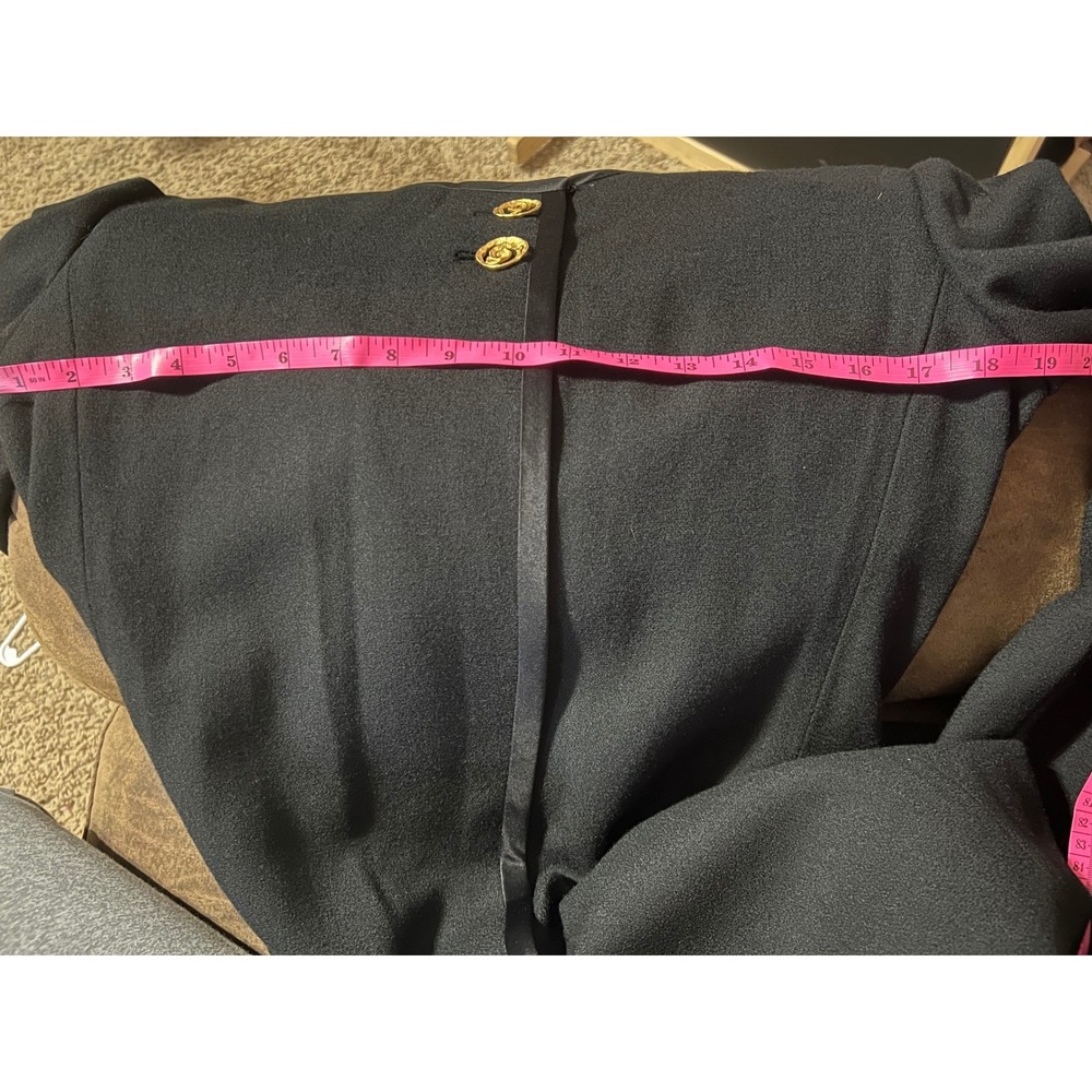 Mary McFadden Collection Nordstrom Couture Black Button Dress 10 Glam Luxury Vtg - Picture 10 of 12